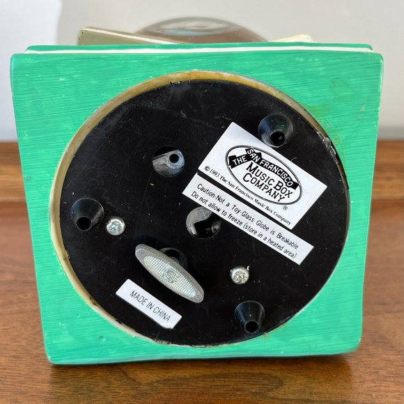 San Francisco Music Box Company Reading Dinosaur Glitter Snow Globe 1993 Books - Picture 11 of 14